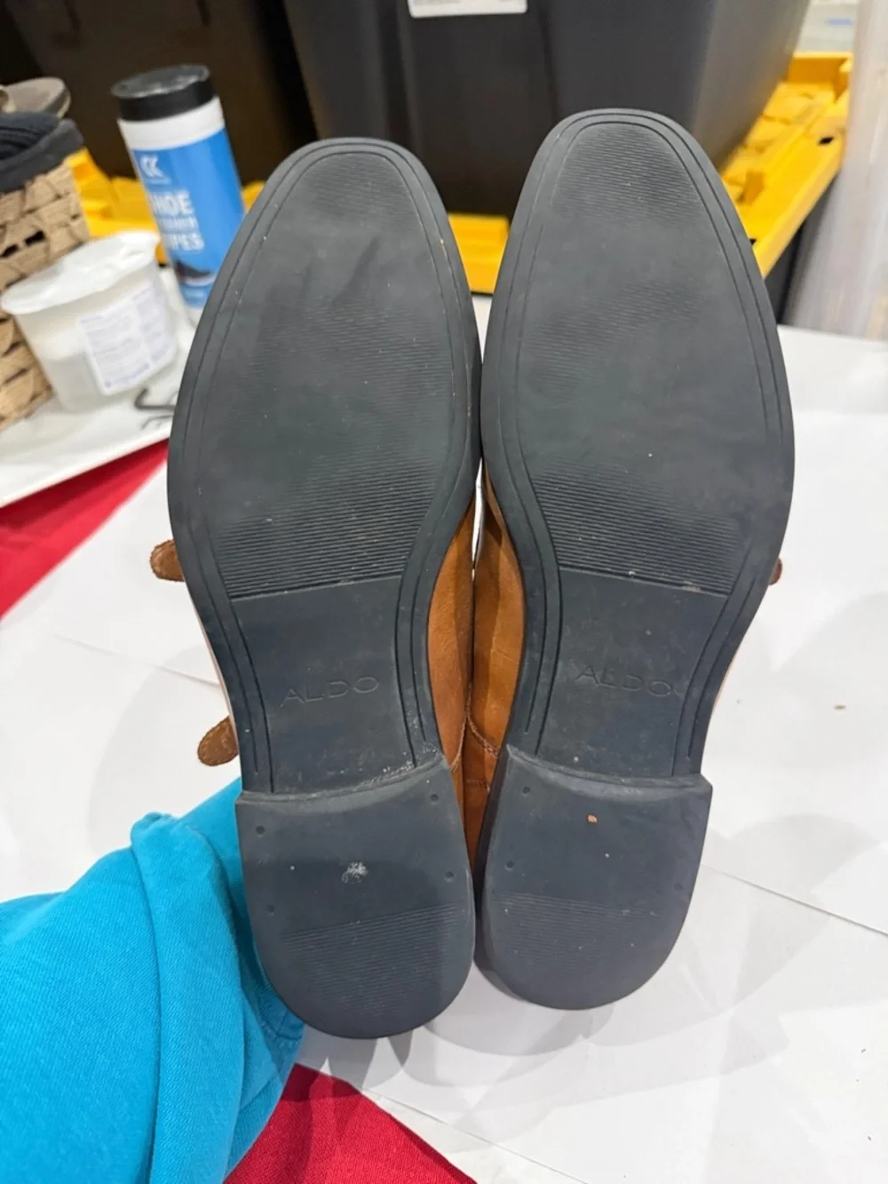 Aldo Tan Double Monk Strap Leather Oxfords